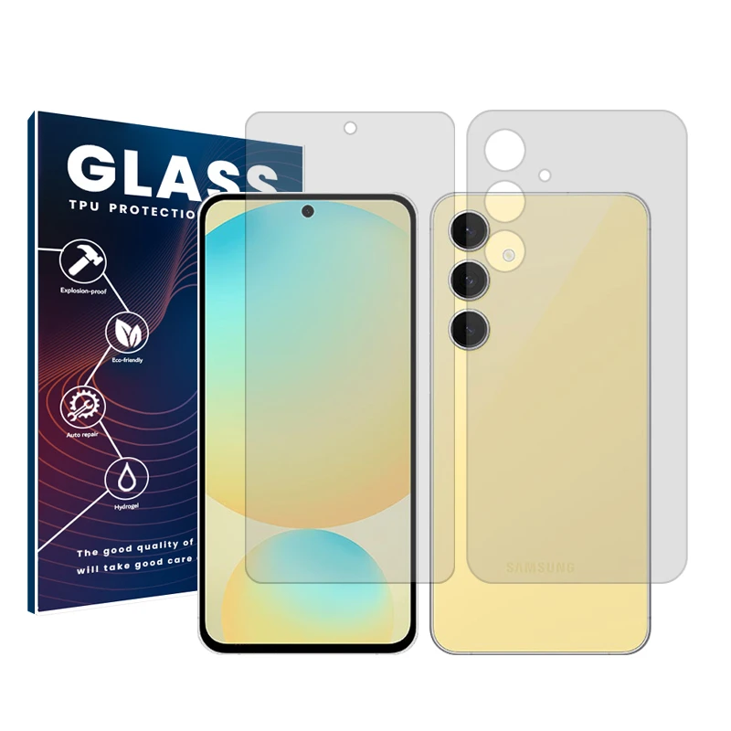 محافظ صفحه نمایش شفاف گلس مدل Resistant مناسب برای گوشی موبایل سامسونگ Galaxy M55 به همراه محافظ پشت گوشی 