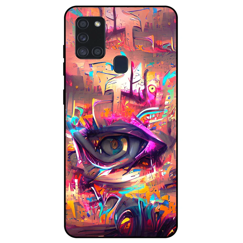 کاور مگافون طرح چشم مدل 2823 مناسب برای گوشی موبایل سامسونگ Galaxy A21 S         