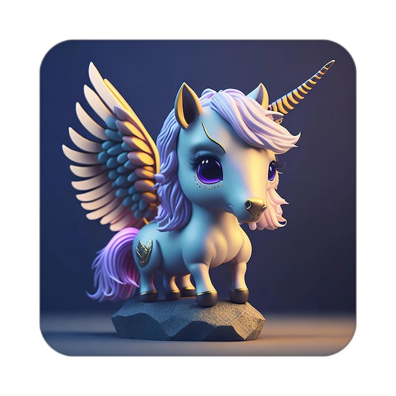 زیر لیوانی کاکتی طرح اسب تک شاخ و یونیکورن مدل mp33560