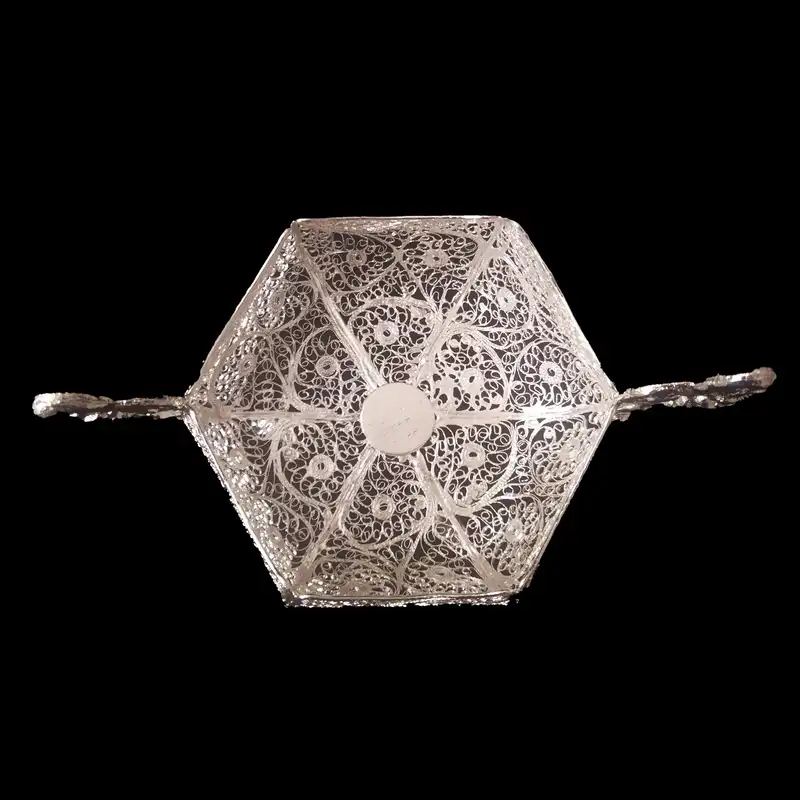 قندان ملیله کاری مدل شش ضلعی کد302