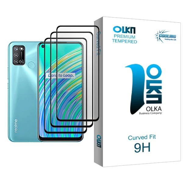 محافظ صفحه نمایش کولینگ مدل Olka Glass MIX003 مناسب برای گوشی موبایل ریلمی C17 بسته سه عددی