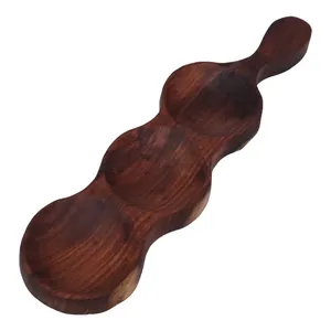 اردور خوری چوبی مدل کهور طرح سه خانه دسته دار کد 002