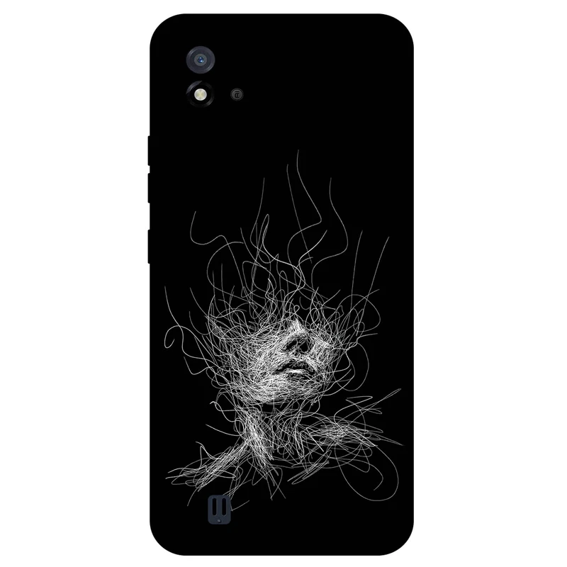 کاور مگافون طرح اسکچ صورت مدل 7423 مناسب برای گوشی موبایل ریلمی C11 2021 