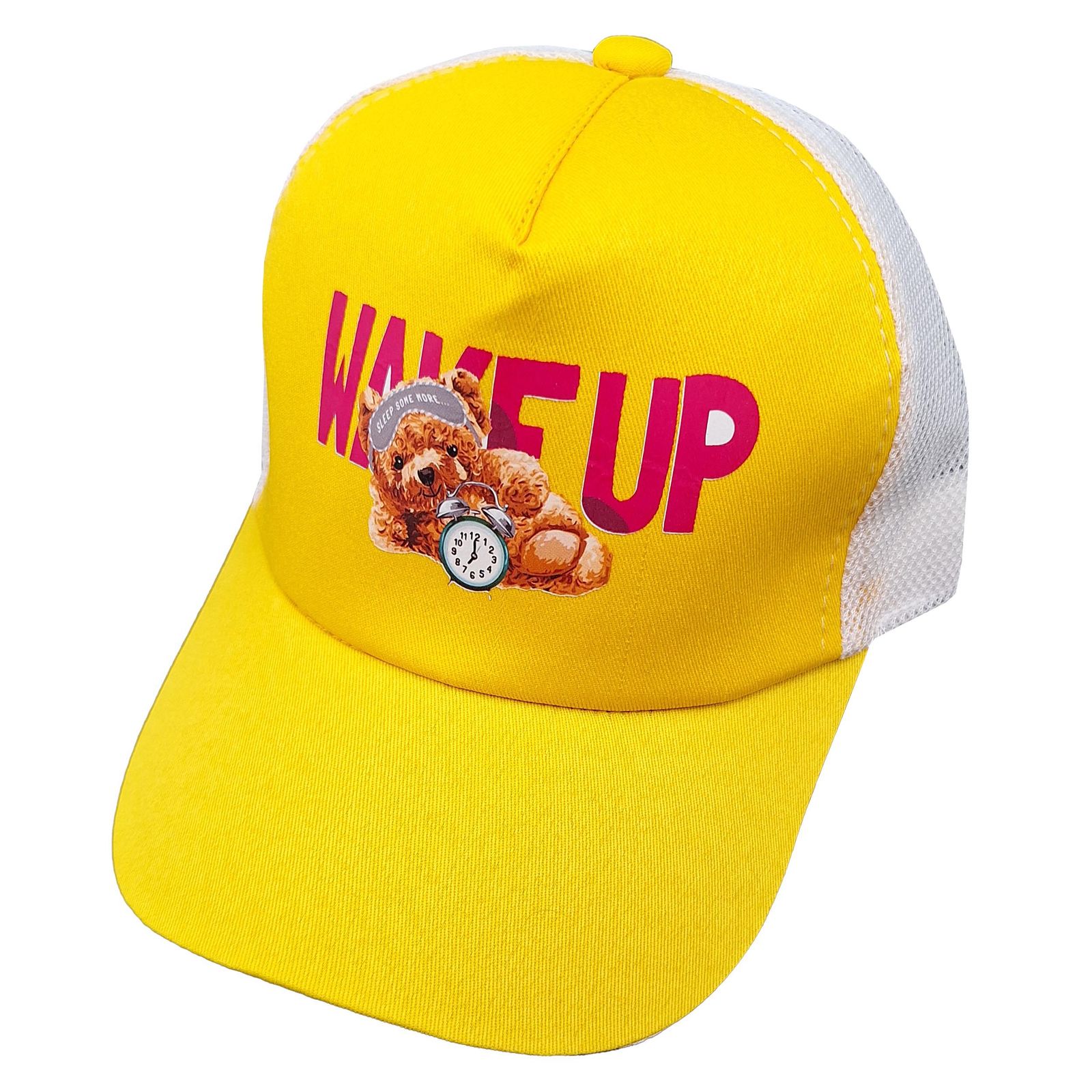 کلاه کپ بچگانه مدل WAKE UP کد 1189 رنگ زرد -  - 1