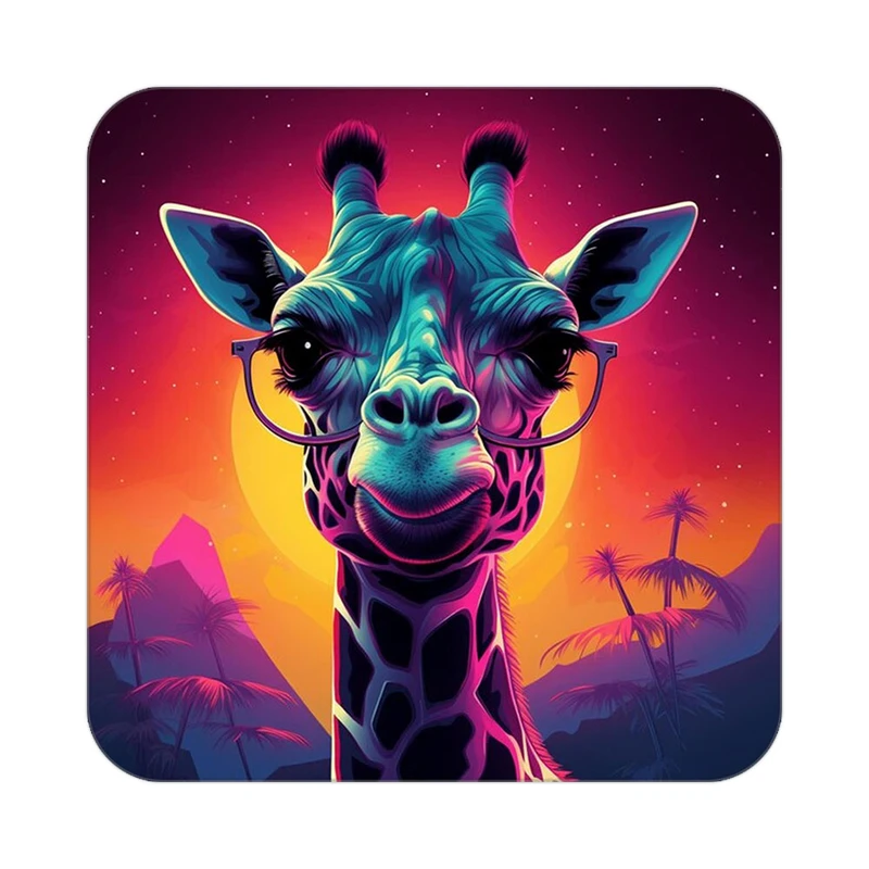 زیر لیوانی کاکتی طرح حیوانات رنگی مدل mp26120