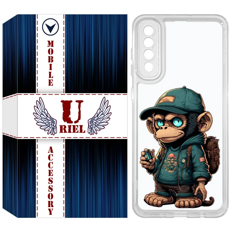 کاور یوریل مدل Clear کد 36 طرح میمون مناسب برای گوشی موبایل سامسونگ Galaxy A50 / A50S / A30S