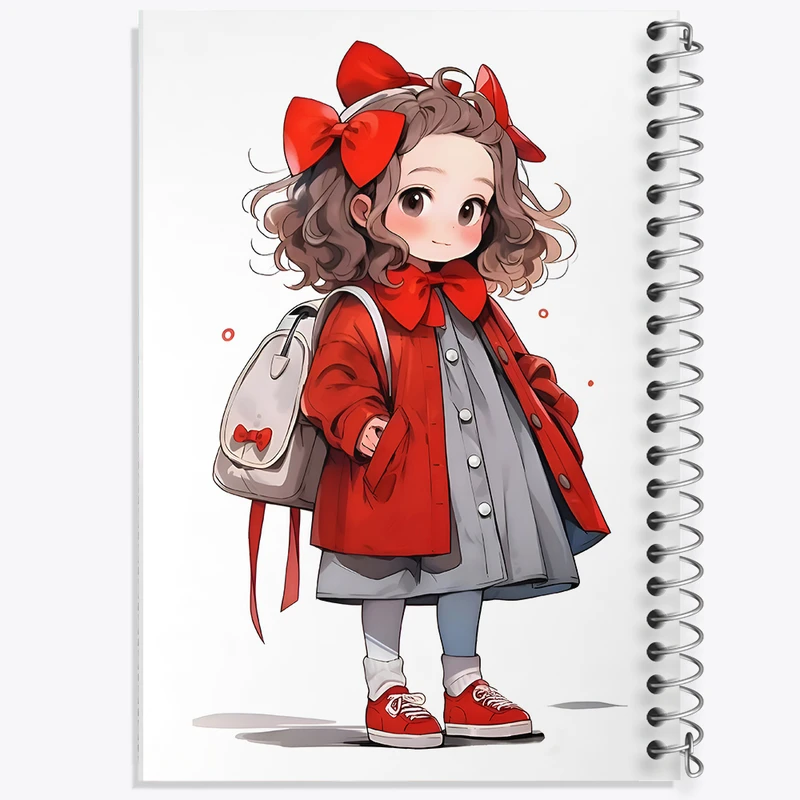 دفتر مشق 100 برگ خندالو طرح دخترانه کیوت کد N3859