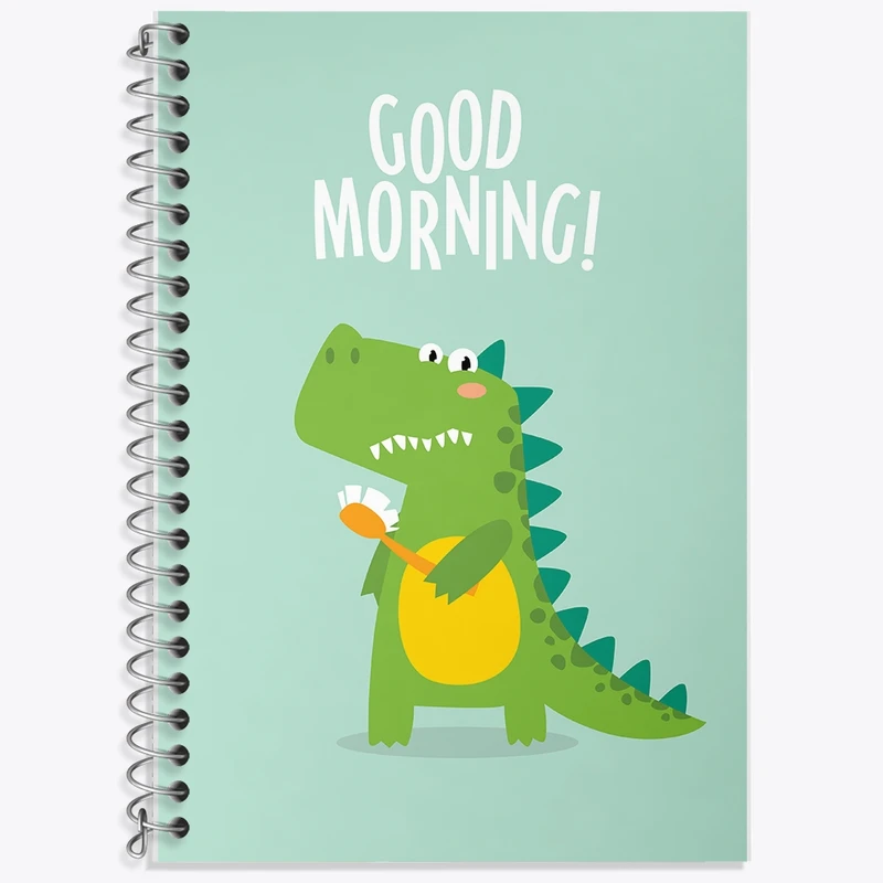 دفتر زبان 50 برگ خندالو مدل دو خط طرح تمساح کد N825