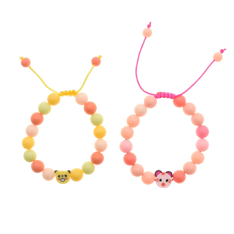 دستبند دخترانه دلنار گالری مدل حیوانات بامزه بسته 2 عددی