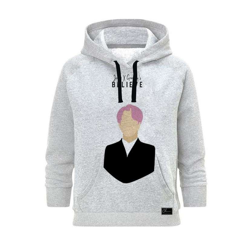 هودی زنانه مدل BTS کد B108 رنگ طوسی