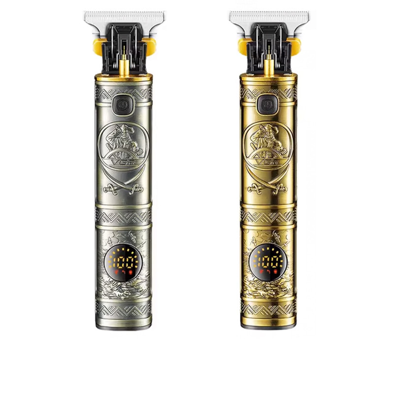 ماشین اصلاح موی صورت وی جی ار مدل V-097 با تیغه استیل ضد زنگ، موتور 6500 دور در دقیقه، قابلیت تنظیم سرعت، عملکرد توربو، نمایش وضعیت باتری و سه عدد شانه در سایزهای 1، 2 و 3 میلی‌متر