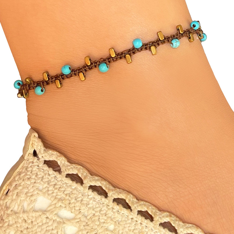 پابند زنانه دل تافته مدل فیروزه و حدید کد A32 پابند زنانه دل تافته مدل فیروزه و حدید کد A32