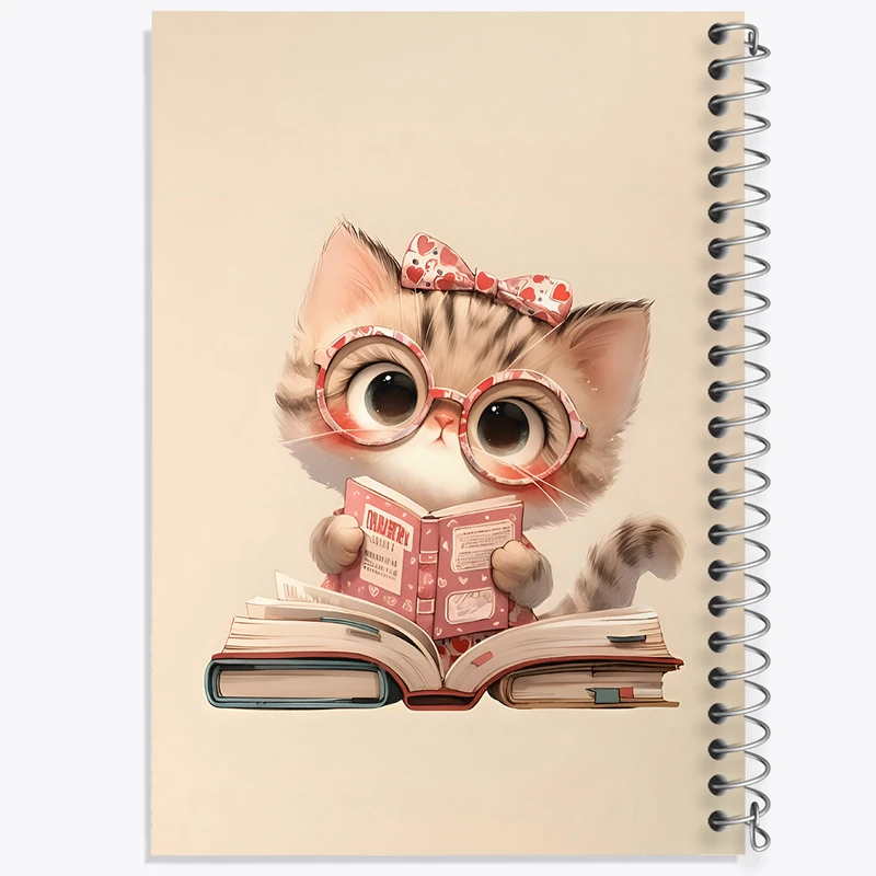 دفتر مشق 100 برگ خندالو طرح گربه کیوت کد N5508