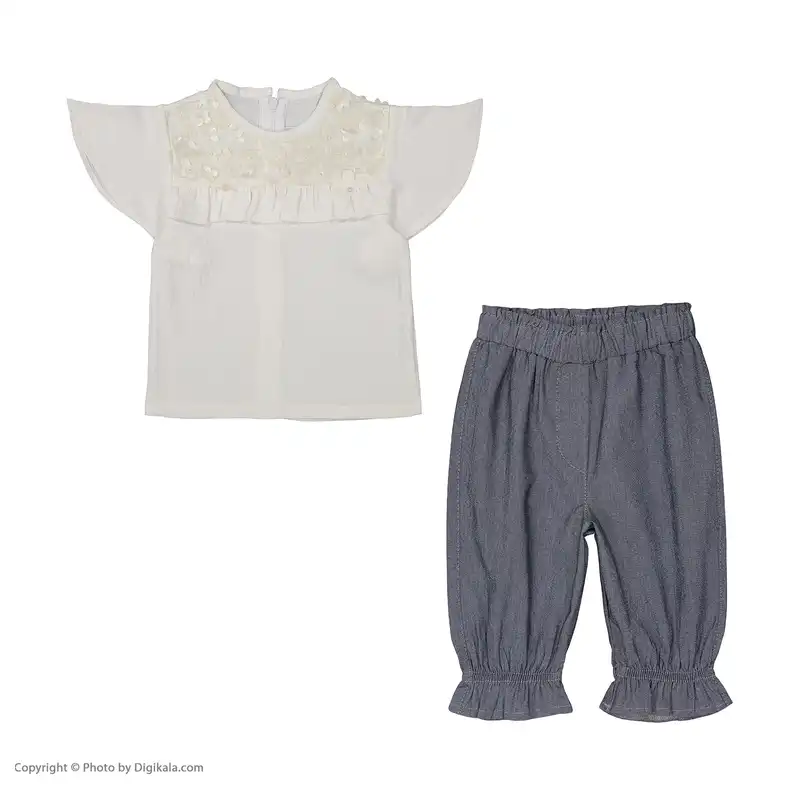 ست بلوز و شلوارک دخترانه مدل دانتل