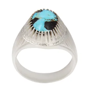 انگشتر نقره مردانه بازرگانی میلادی مدل سنگ فیروزه کد AM_2313