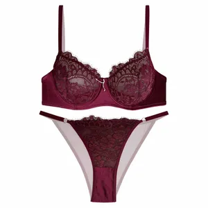 ست شورت و سوتین زنانه نوشه پوش کد 85016 رنگ زرشکی