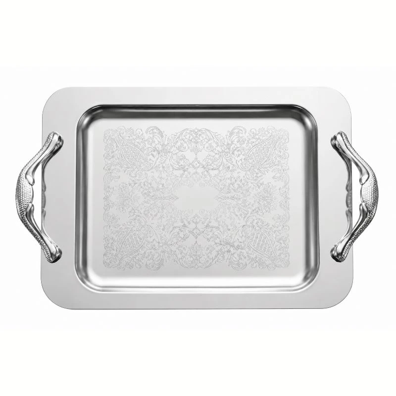 سینی مدل استیل سایز 35*25 سانتی‌متر 