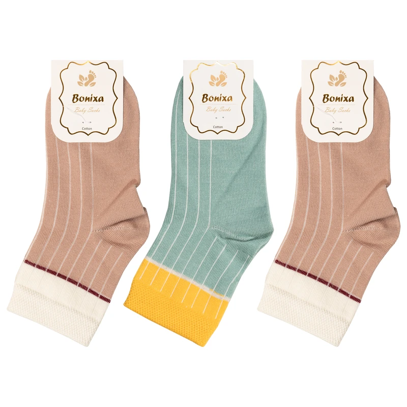 جوراب ساق بلند بچگانه بونیکسا مدل BX37-2 مجموعه 3 عددی