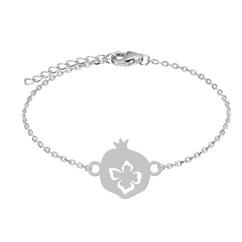 دستبند زنجیری زنانه هایکا طرح انار و گل کد zd.h 371