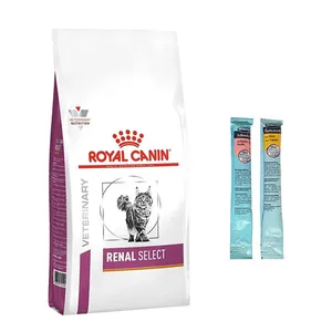 غذای خشک گربه رویال کنین مدل Renal Select وزن 2 کیلوگرم به همراه بستنی گربه
