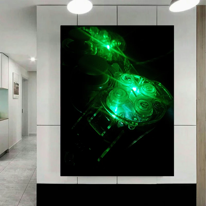 استیکر طرح دسته کنسول بازی مدل نئون سبز کد AR1073