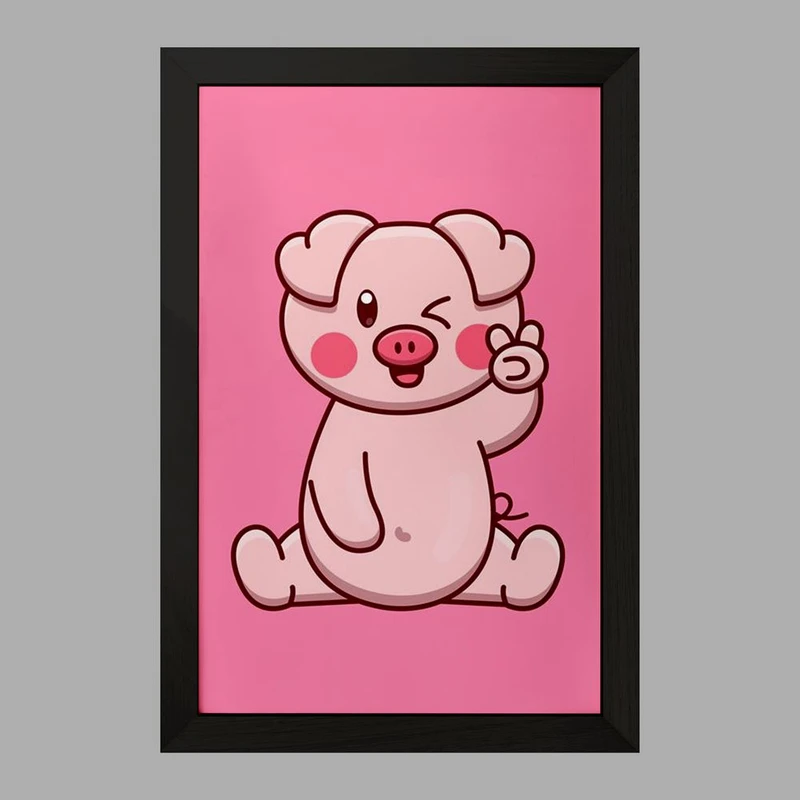 تابلو خندالو مدل حیوانات بامزه خوک کد 25397