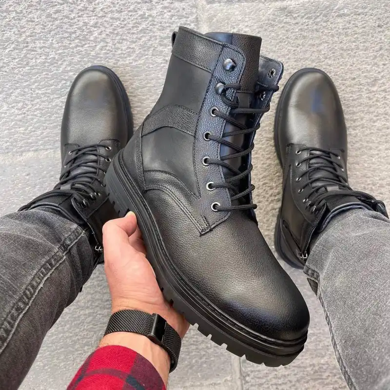 نیم بوت مردانه مدل چرم طبیعی A-A کد flo-tt890