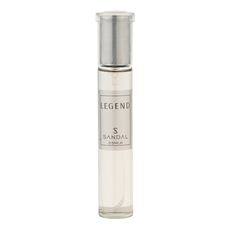 عطر جیبی مردانه صندل مدل LEGEND با رایحه شیرین، خنک حجم 25 میلی‌لیتر