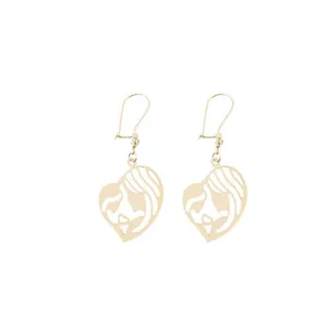 گوشواره طلا 18 عیار زنانه قیراط طرح قلب کد GH5219