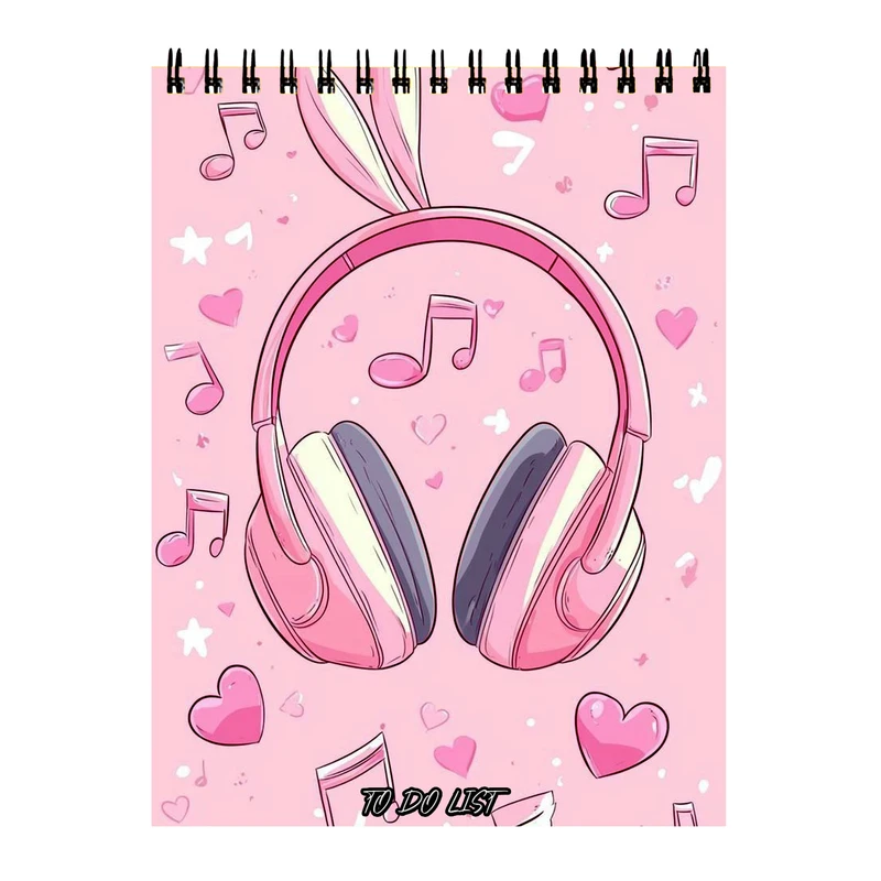 دفتر برنامه‌ریزی 60 برگ مدل هدفون و موزیک فانتزی کد 0030