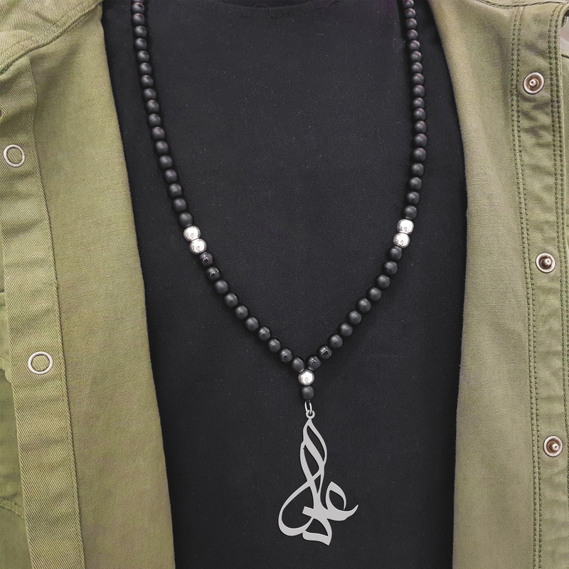 گردنبند نقره مردانه ترمه ۱ مدل عادل کد ma 1053