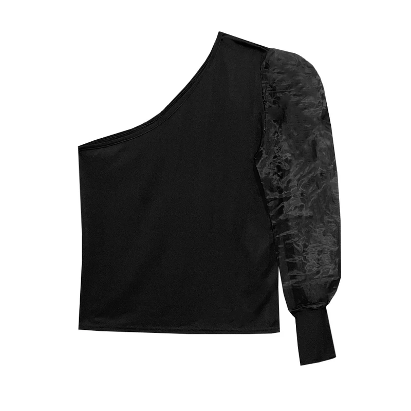 بلوز آستین بلند یقه رومی زنانه مدل 15321