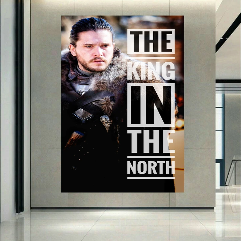 تابلو بوم طرح جان اسنو بازی تاج و تخت مدل The King in The North کد AR2623