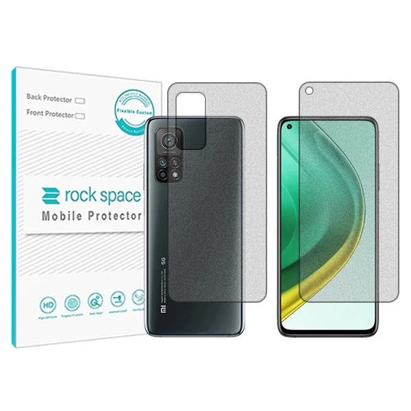محافظ صفحه نمایش مات راک اسپیس مدل HyMTT مناسب برای گوشی موبایل  شیائومی Mi 10T Pro 5G به همراه محافظ پشت گوشی 