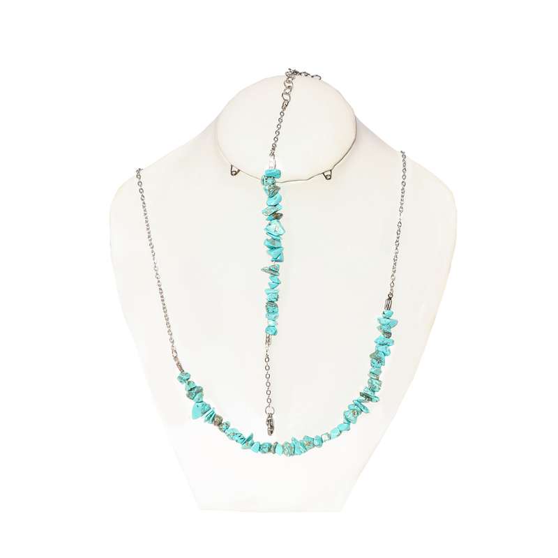 نیم ست زنانه مدل سنگ فیروزه