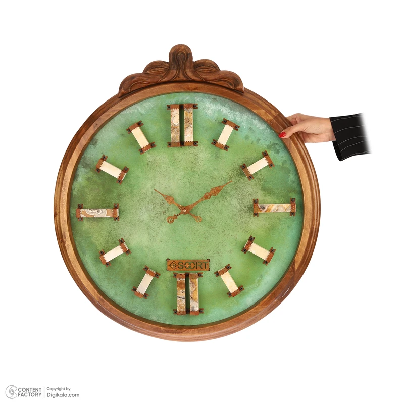 عکس شماره 5 : ساعت دیواری کوارتز بیسورت طرح شفق کریستال کد 66