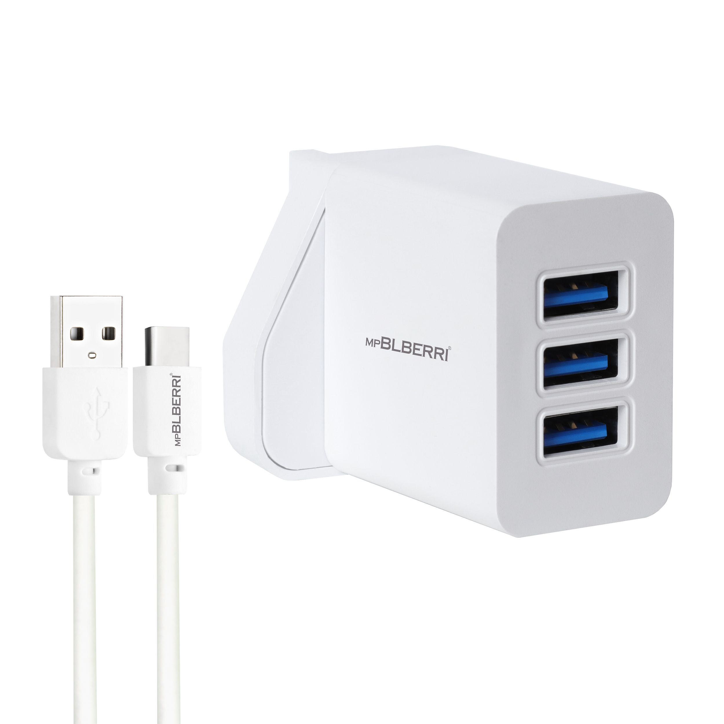 شارژر دیواری ام پی بلبری مدل BLB-128 به همراه کابل تبدیل USB-C