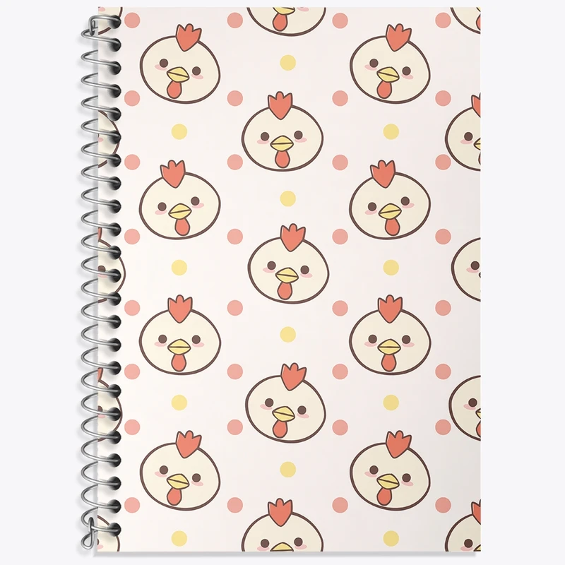 دفتر زبان 50 برگ خندالو مدل سه خط طرح جوجه بامزه کد N420