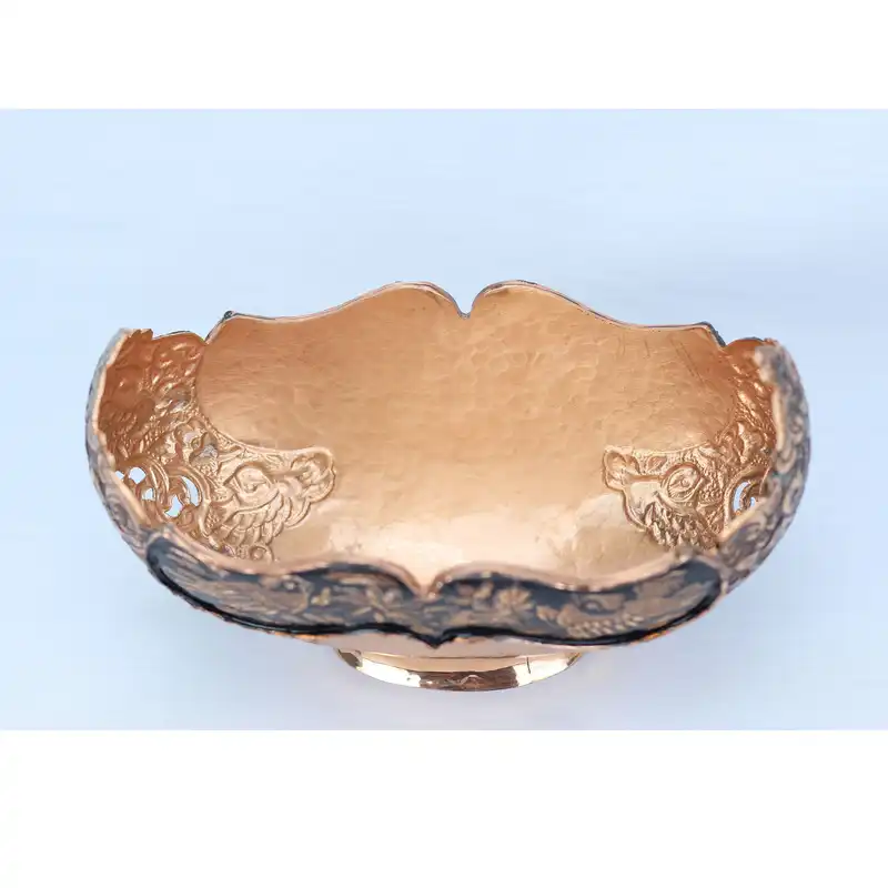 ست شکلات خوری و سینی مسی مدل الماس تراش کد m101