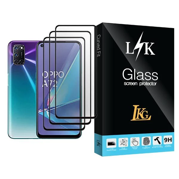 محافظ صفحه نمایش ال کا جی مدل LK Glass MIX003 مناسب برای گوشی موبایل اوپو A72 بسته سه عددی