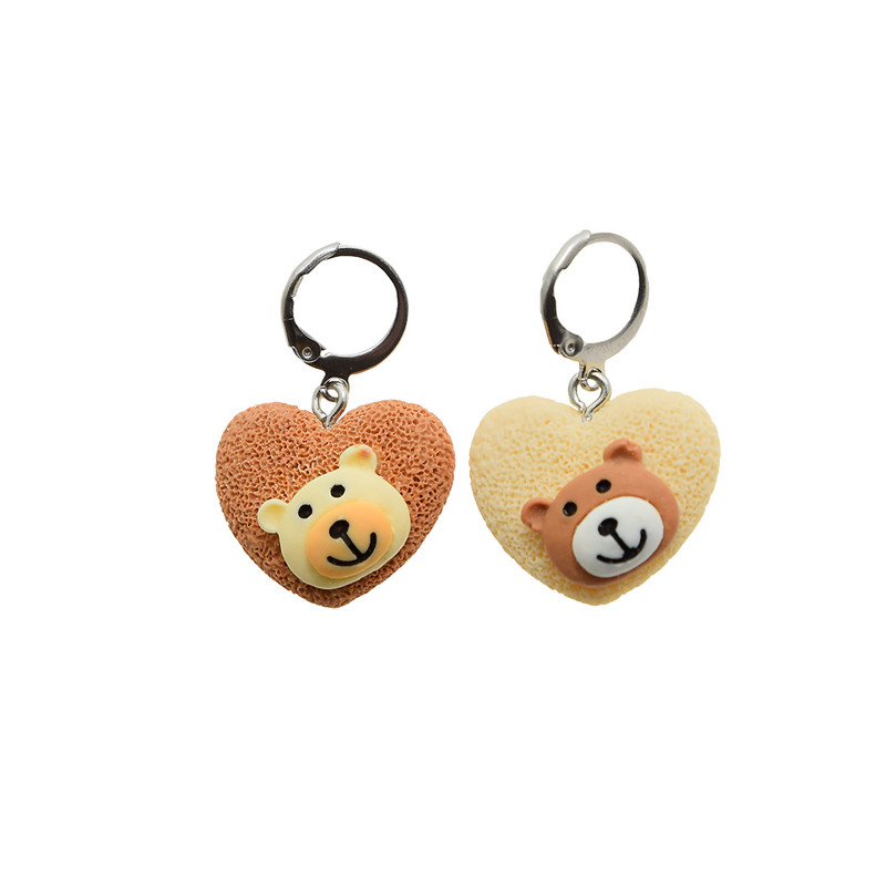 گوشواره دخترانه دلنار گالری مدل تدی قلبی