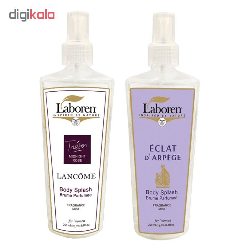 بادی اسپلش زنانه لابورن مدل Lancome & Eclat حجم 250 میلی لیتر مجموعه 2 عددی