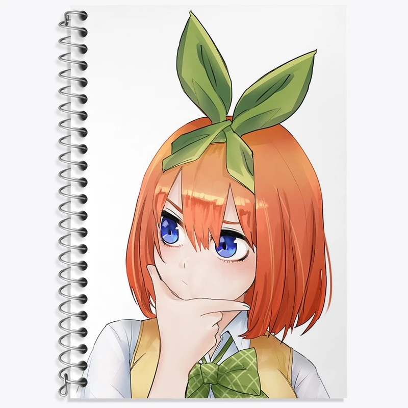 دفتر زبان 50 برگ خندالو مدل دو خط طرح یوتسوبا انیمه پنج عروس مساوی کد 32558