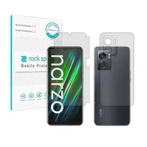 Rockspace HyGEL model clear screen protector suitable for Realme Narzo50 5G mobile phone along with the phone back protector