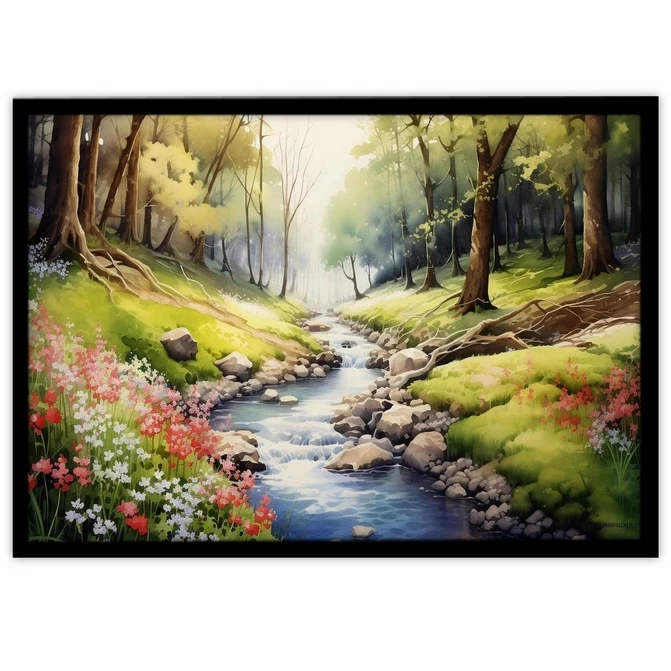 تابلو نوری بکلیت طرح منظره طبیعت و رودخانه مدل B-MID-17553