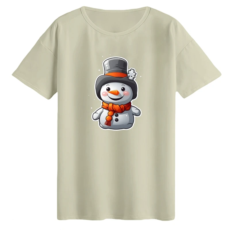 تی‌شرت لانگ آستین کوتاه زنانه مدل آدم برفی