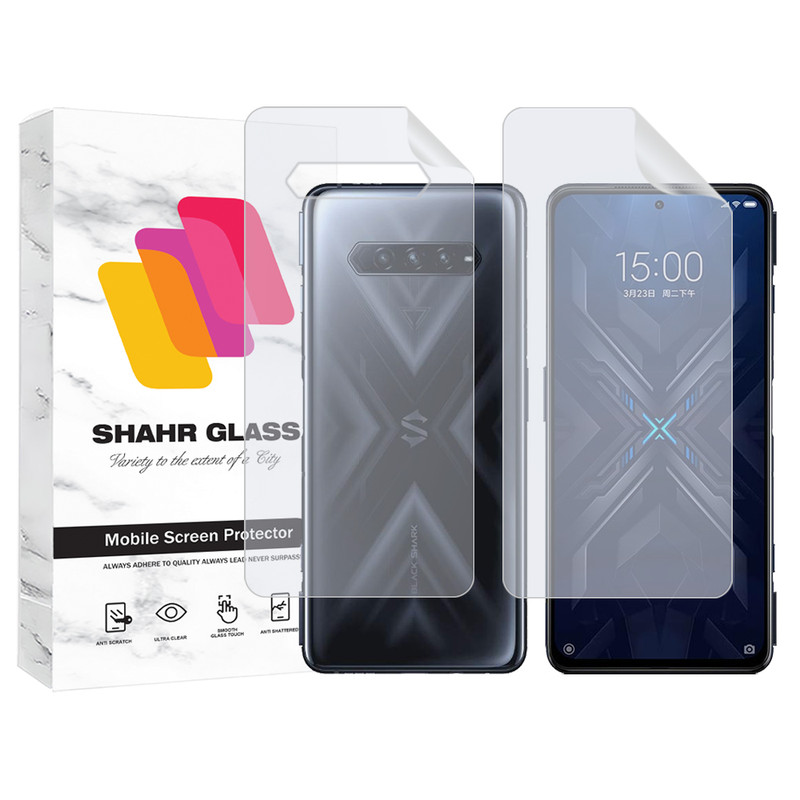 محافظ صفحه نمایش هیدروژل شهر گلس مدل MTNANFBSH مناسب برای گوشی موبایل شیائومی Black Shark 4 Pro به همراه محافظ پشت گوشی