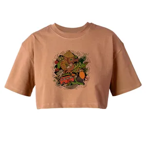 کراپ آستین کوتاه زنانه مدل SUMMER  کد K138 K