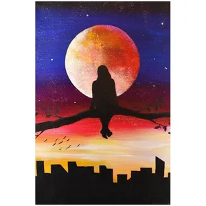 تابلو نقاشی اکریلیک مدل تماشای غروب
