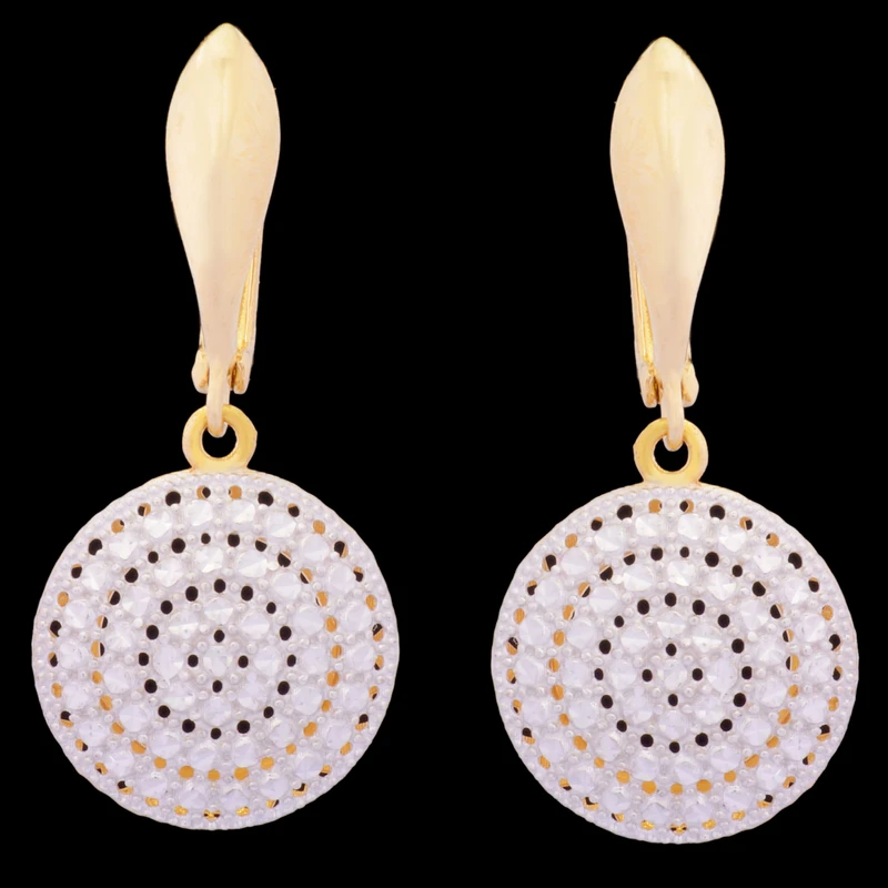 گوشواره طلا 18 عیار زنانه طلای مستجابی مدل گرد تراش آوا کد 2